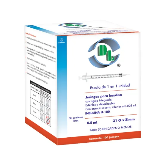 Las Jeringas DL están fabricadas con materiales plásticos grado médico, no tóxicos y libres de látex por lo que no provocan reacciones tisulares, el acero inoxidable es austenítico equivalente al tipo AISI 304. Son estériles, desechables, libres de pirógenos y están ensambladas con agujas que bajo condiciones normales de uso, no producen sustancias tóxicas. En Jeringas para vacunación de 1ml, CORPORATIVO DL presenta un émbolo de seguridad que garantiza la inutilización de las mismas, así mismo le ofrece una aguja para cada necesidad, mismas que poseen excelentes acabados y ángulos que aseguran una fácil penetración, disminuyendo el dolor.